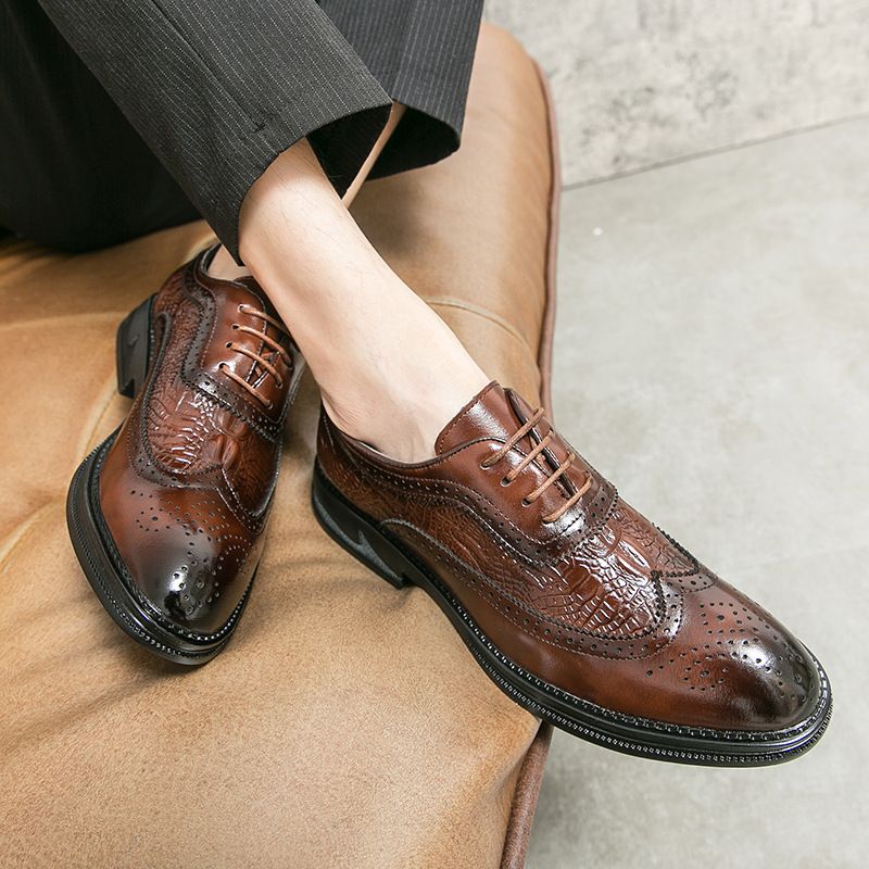 Plus Size Business Mænds Casual Dress Sko 46 Størrelse Autumn Gentleman Brogue Shoes Sko Trendy Sko