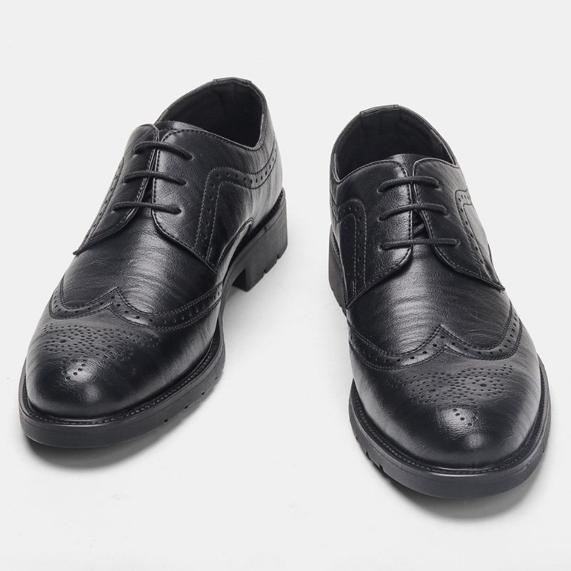 Plus Size Mænds Brogues Business Sko Komfortable Moccasin Classic Dress Sko Graveret Sko Derby Sko