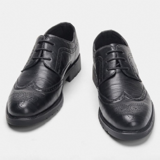 Plus Size Mænds Brogues Business Sko Komfortable Moccasin Classic Dress Sko Graveret Sko Derby Sko