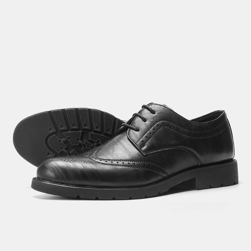 Plus Size Mænds Brogues Business Sko Komfortable Moccasin Classic Dress Sko Graveret Sko Derby Sko