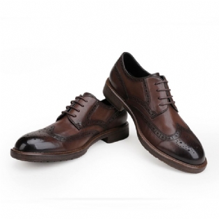 Sko Herre Læder Oxford Dress Sko Business Casual Sko Brogue Sko Graveret Bryllup Sko Derby