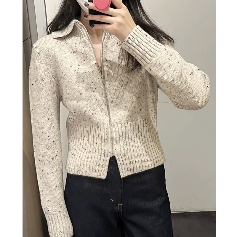 Slim Fit Cropped Wool Jacket Dame Beige 2023 Casual Toppe