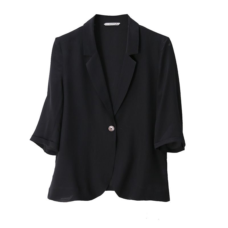 Sort Blazers Cropped Dame Blazer Jakke Elegance