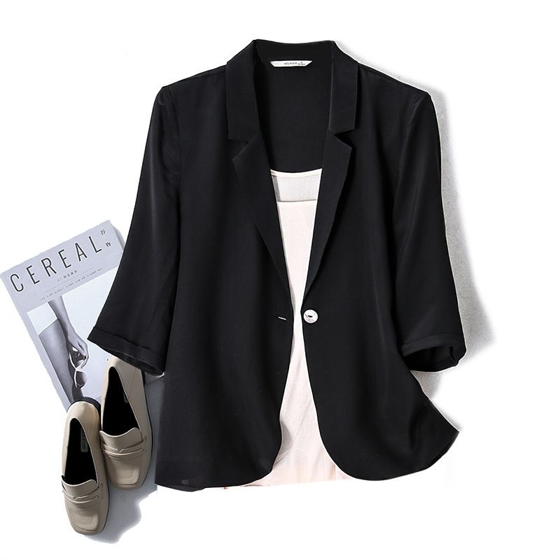 Sort Blazers Cropped Dame Blazer Jakke Elegance