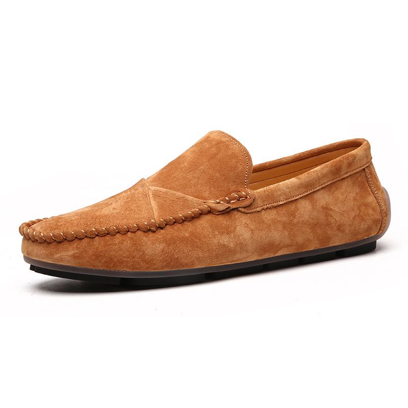 Stor Størrelse Slip-on Loafers Læder Ærter Sko Afslappet Trendy Herresko Retro Køresko Ny