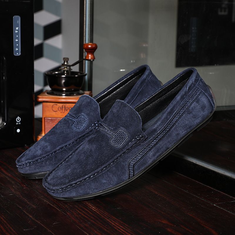 Stor Størrelse Slip-on Loafers Læder Ærter Sko Afslappet Trendy Herresko Retro Køresko Ny