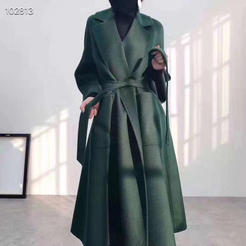 Water Ripple Wool Coat Dame Extended