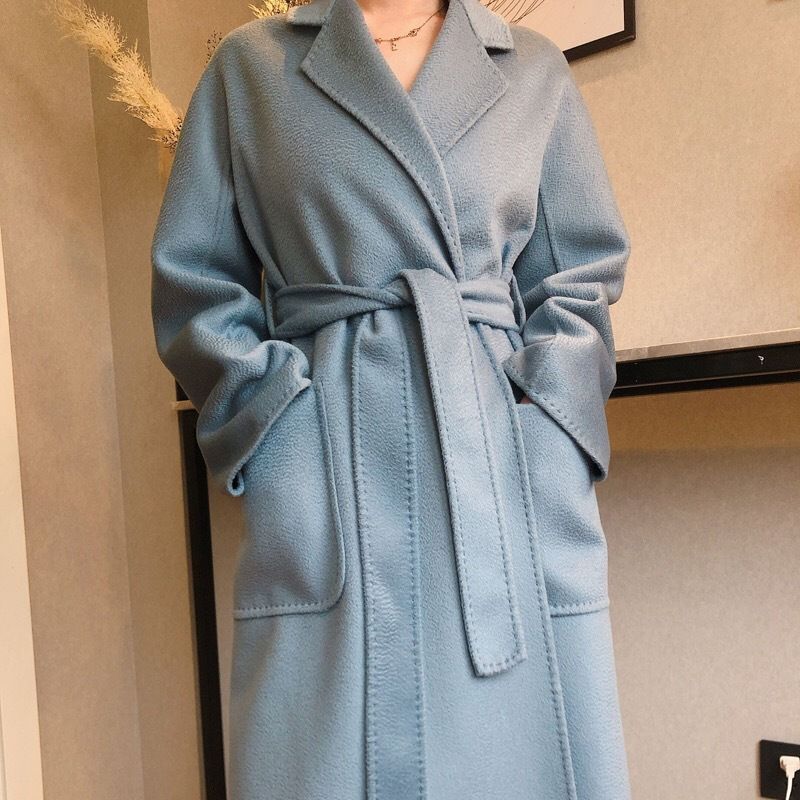 Water Ripple Wool Coat Dame Extended