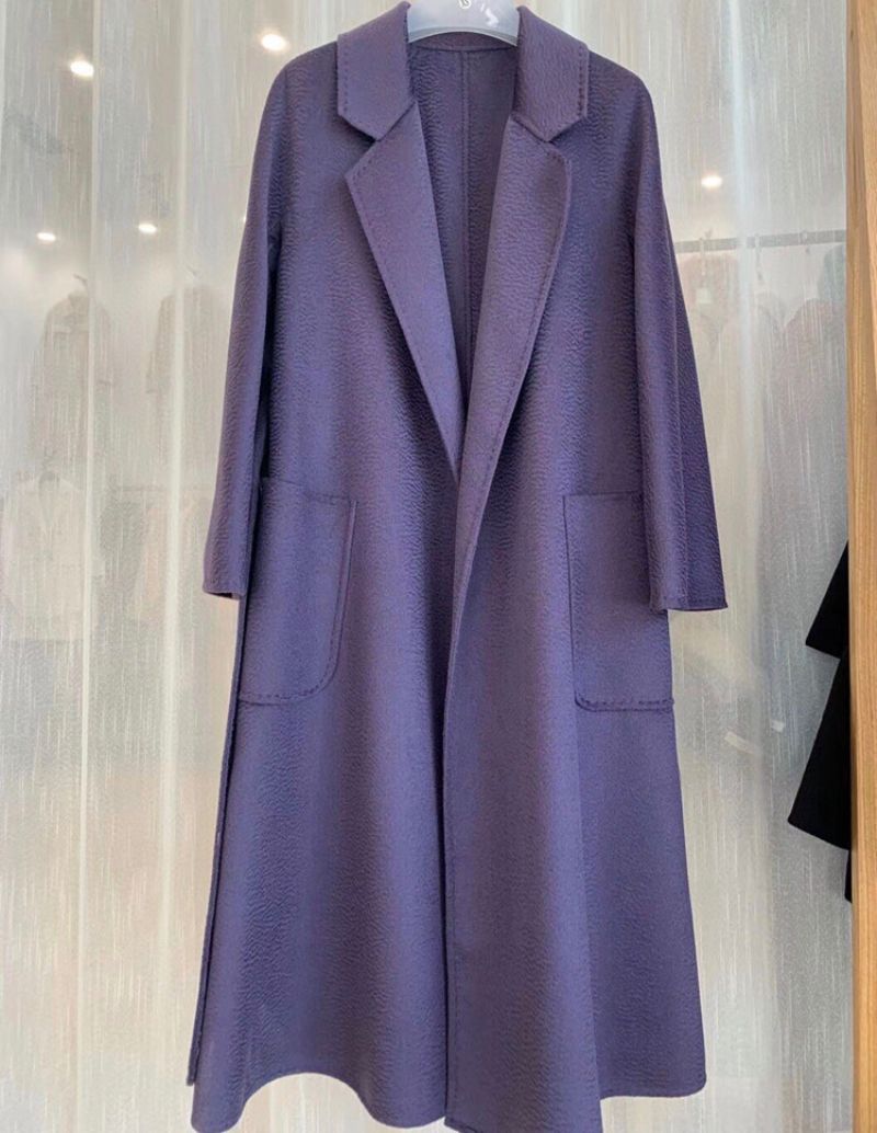 Water Ripple Wool Coat Dame Extended