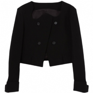 Wave Neck Cropped Blazers Frakke Kvinder 2023 Fashion Sorte Toppe