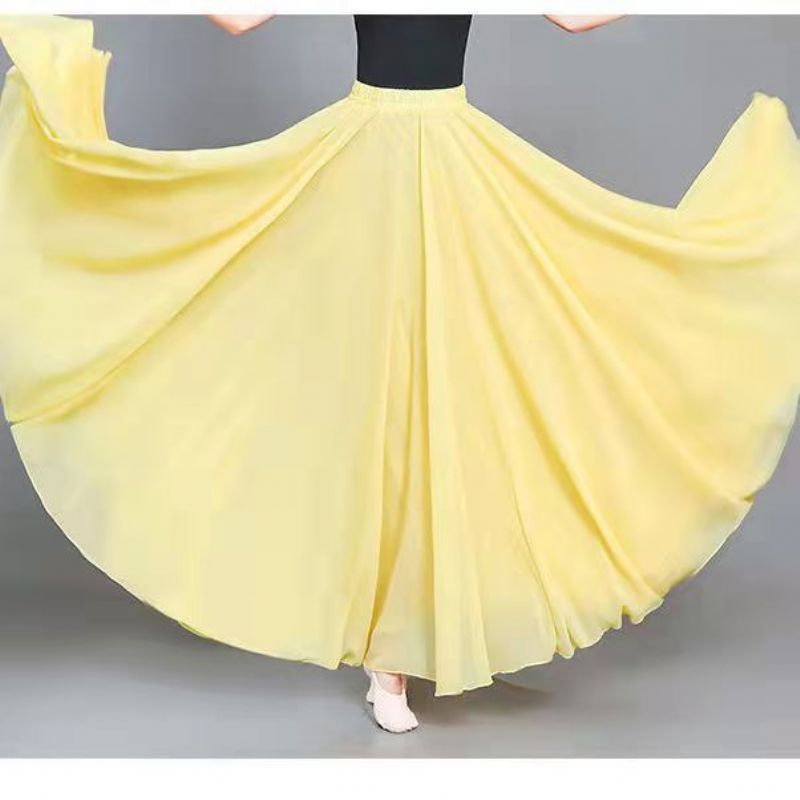 2023 Chiffon Dobbeltlags Nederdel Swing Casual Strand Lang