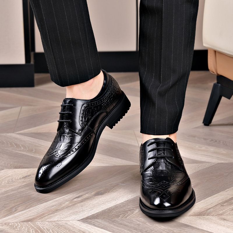 2023 New Fashion Brogue Sko Udskårne Mænds Sko Formel Business Casual Sorte Ko Kjole Sko