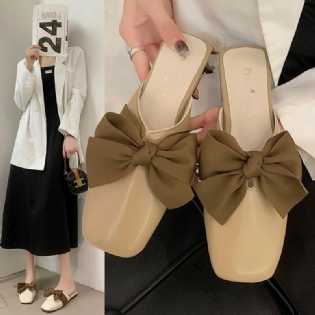 Baotou Hjemmesko Kvindelige Forår Og Sommer 2023 Ny Mode Sløjfe Tyk Hæl Sandaler Trend