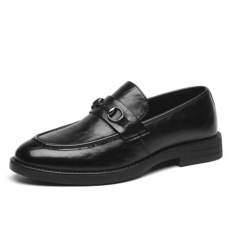 Dress Sko Herre High-end Læder Åndbar Sommer Afslappet Business Kjole Blød Sål Slip-on Bryllup Brudgom Sko