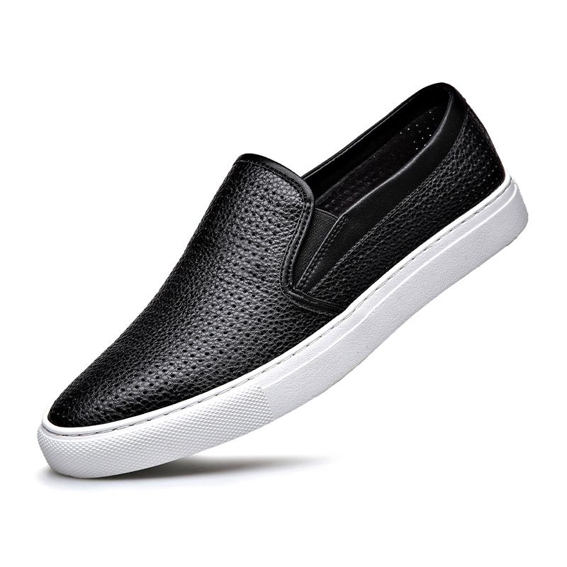 Loafers I Læder Til Mænd Afslappede Sneakers Trendy Åndbare Slip-on Herresko