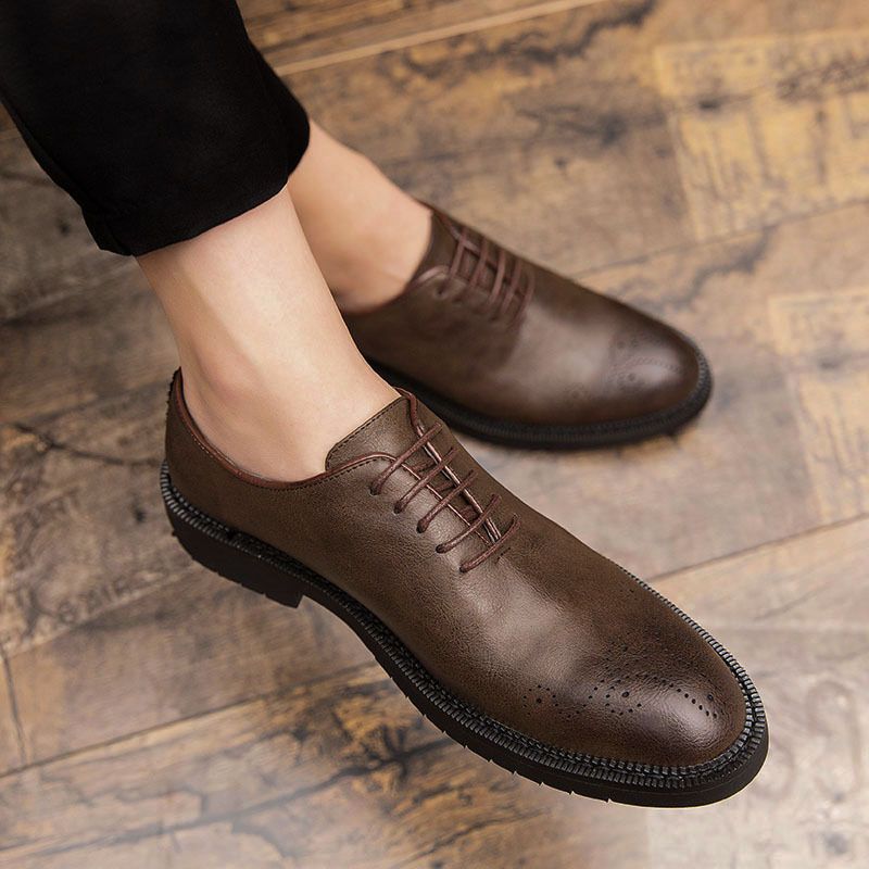 New Fashion Plus Size Formelle Oxford Sko Herre Brogues Casual Dress Sko Business Trendy Sko