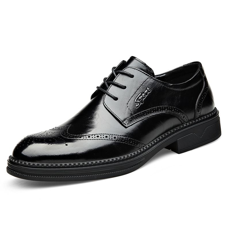 Ny Stil Ko Kjole Sko Herre Brogue Sko Afslappet Sko Mode Snøre Fødder Komfortable Åndbare Business Dress Sko