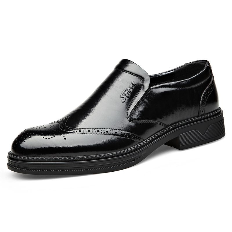 Ny Stil Ko Kjole Sko Herre Brogue Sko Afslappet Sko Mode Snøre Fødder Komfortable Åndbare Business Dress Sko