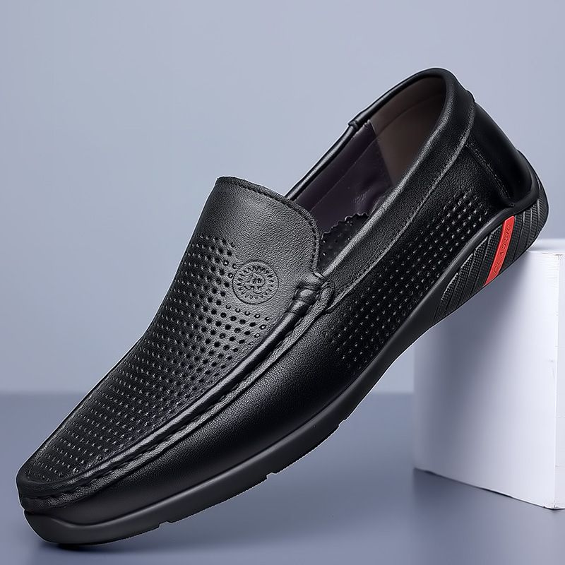 Nyt Forårs Okselæder Doudou Sko Mænd Ægte Læder Krokodille Mønster Afslappet Slip-on Formelle Sko Mænds Store Størrelse Sko 48