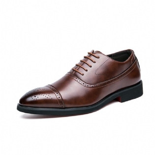 Plus Size Business Casual Oxford Sko Sort Kjole Sko Mode Brogues Udskårne Sko Bryllup Sko