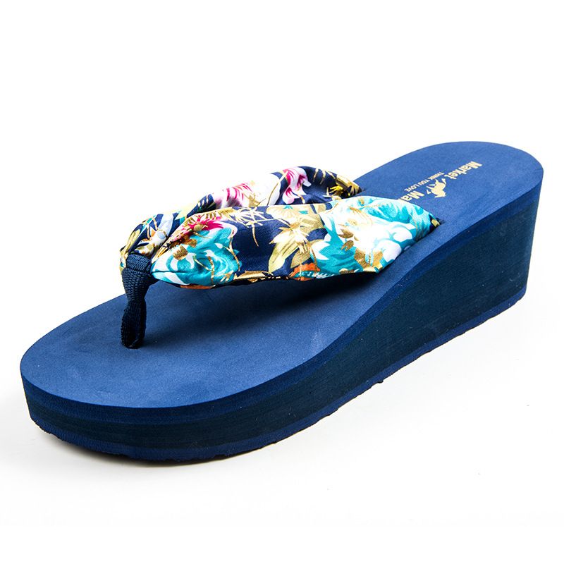 Sommer 2023 Bohemian Flip-flops Højhælede Tøfler Til Kvinder Skridsikker Mode Strand Sandaler