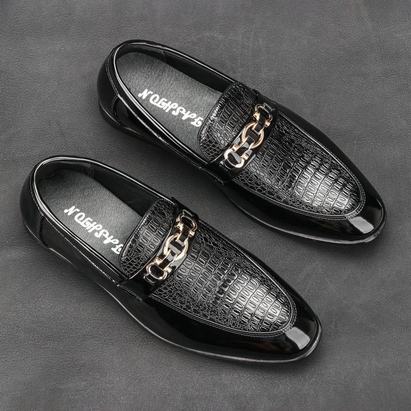 Sommer Nyt Sæt Fødder Business Herresko Afslappet Spidstå Formel Kjole Loafers Slip-on Sort Sko Mandlige