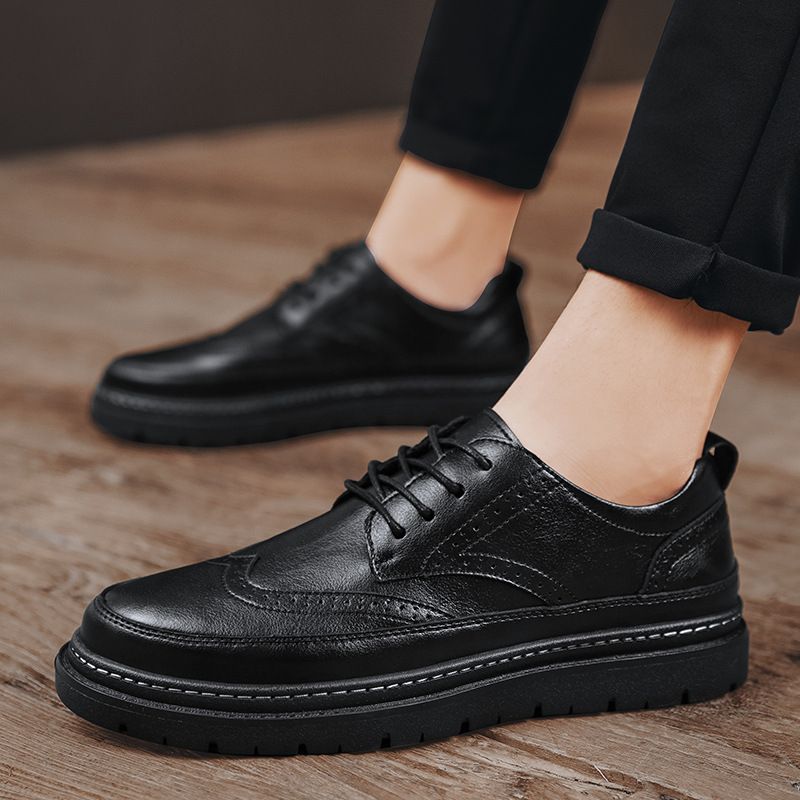 Spring Brogue Sko Fritidskjole Sko Mænds Læder Bilsyning Fashion Business Dress Sko Sko