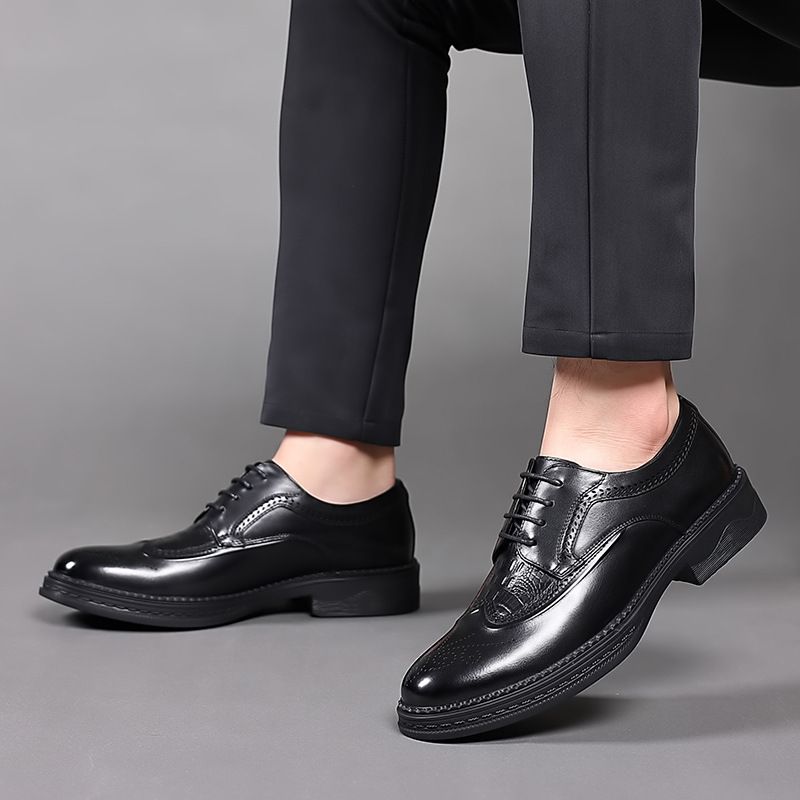 Spring Business Casual Dress Sko Herre Læder Brogue Sko Herresko