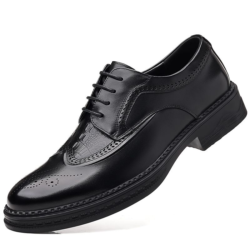 Spring Business Casual Dress Sko Herre Læder Brogue Sko Herresko