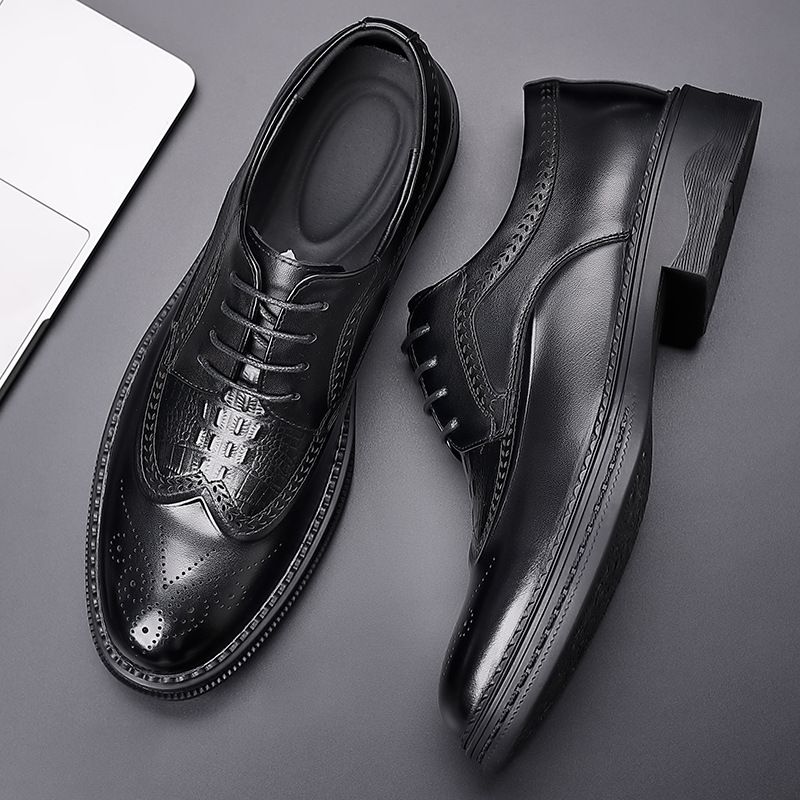 Spring Business Casual Dress Sko Herre Læder Brogue Sko Herresko