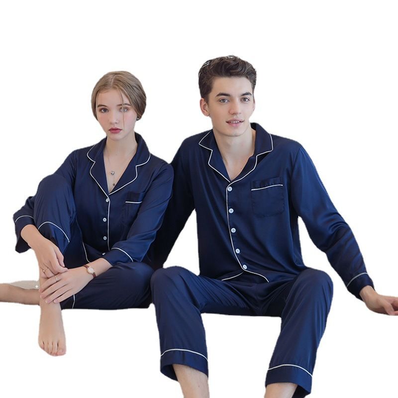 Herrepyjamas Langærmet Cardigan Reverssæt Fashion Homewear