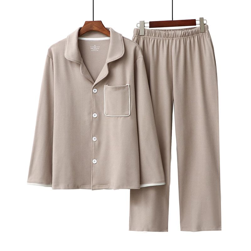 Mænd Lapels Stretch Loungewear Pyjamassæt