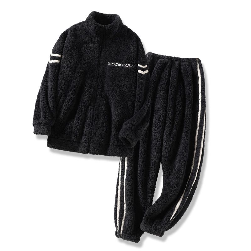 Mænds Pyjamas Fortykket Fleece Varm Sports Fritid Flanell Homewear