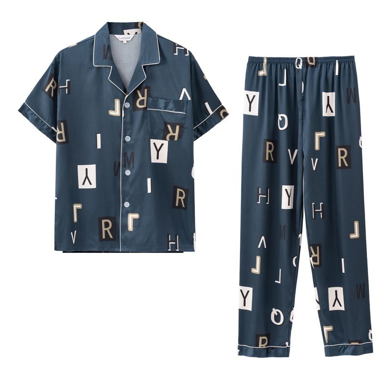 Silkepyjamas Herresæt Loungewear