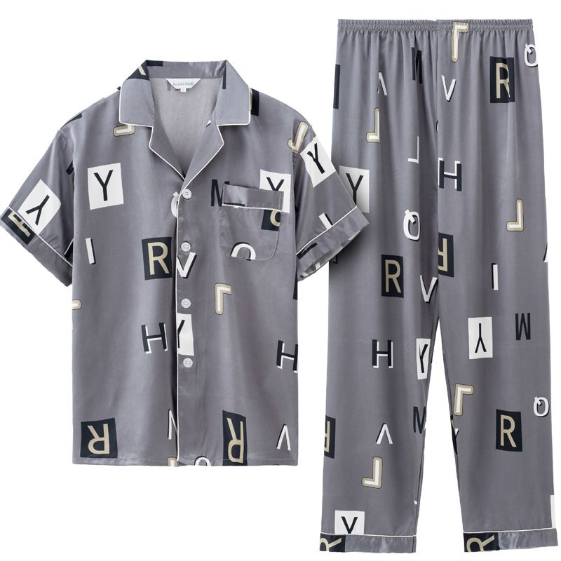 Silkepyjamas Herresæt Loungewear